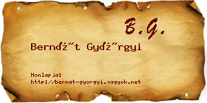 Bernát Györgyi névjegykártya
